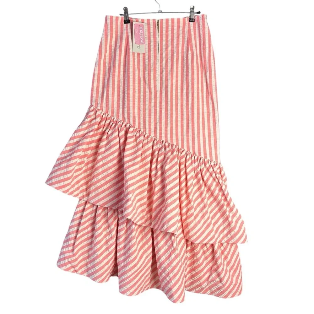 Cara Cara Terra Pink/Ivory Seersucker Skirt – Sz 8 (NWT)
